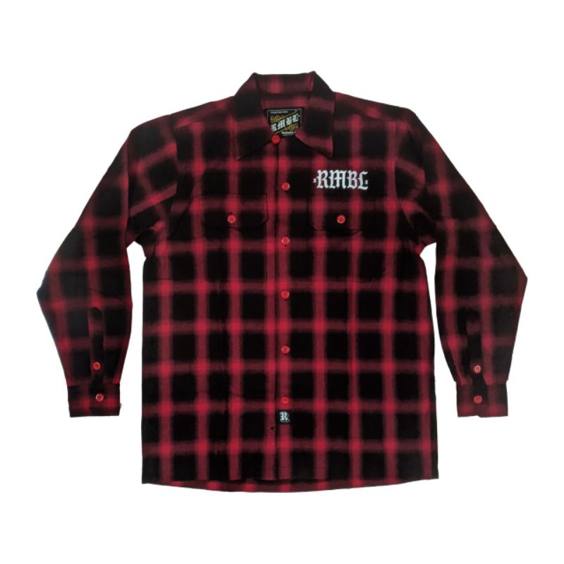 KEMEJA FLANEL RMBL LOGO TEXT RED/ FLNL RMBLTXT RD