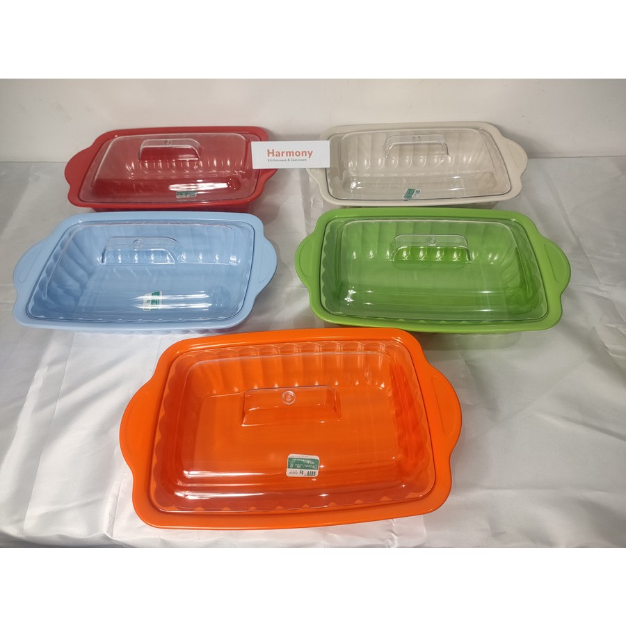 Onyx Sevilla Casserole 14" 27140SB Tempat Saji Persegi Melamin+Tutup Plastik Tebal
