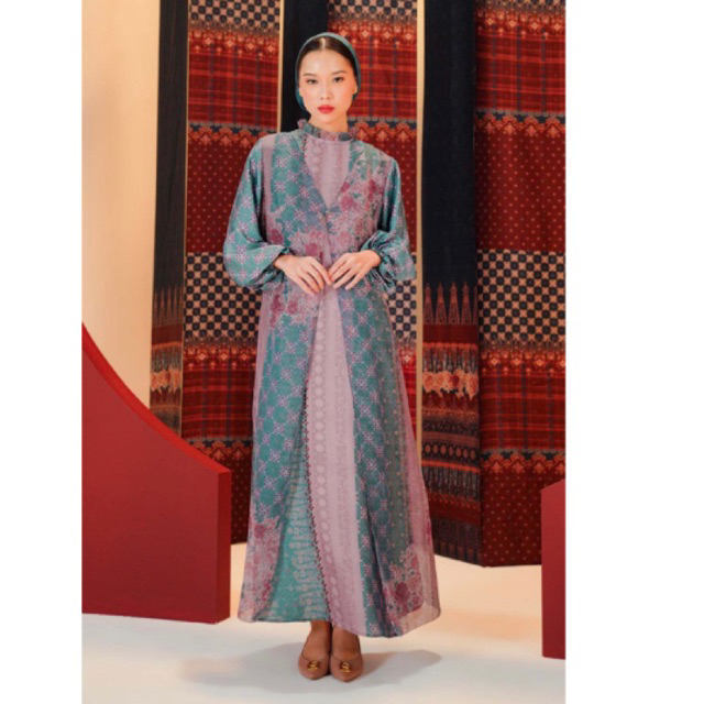 READY  Benang Pelangi Tanggai layer dress Benang jarum x dian pelangi SIZE M