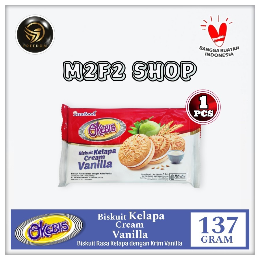 

Okebis Biskuit Kelapa Cream Vanilla | Krim Vanila - 137 gr (Kemasan Satuan)