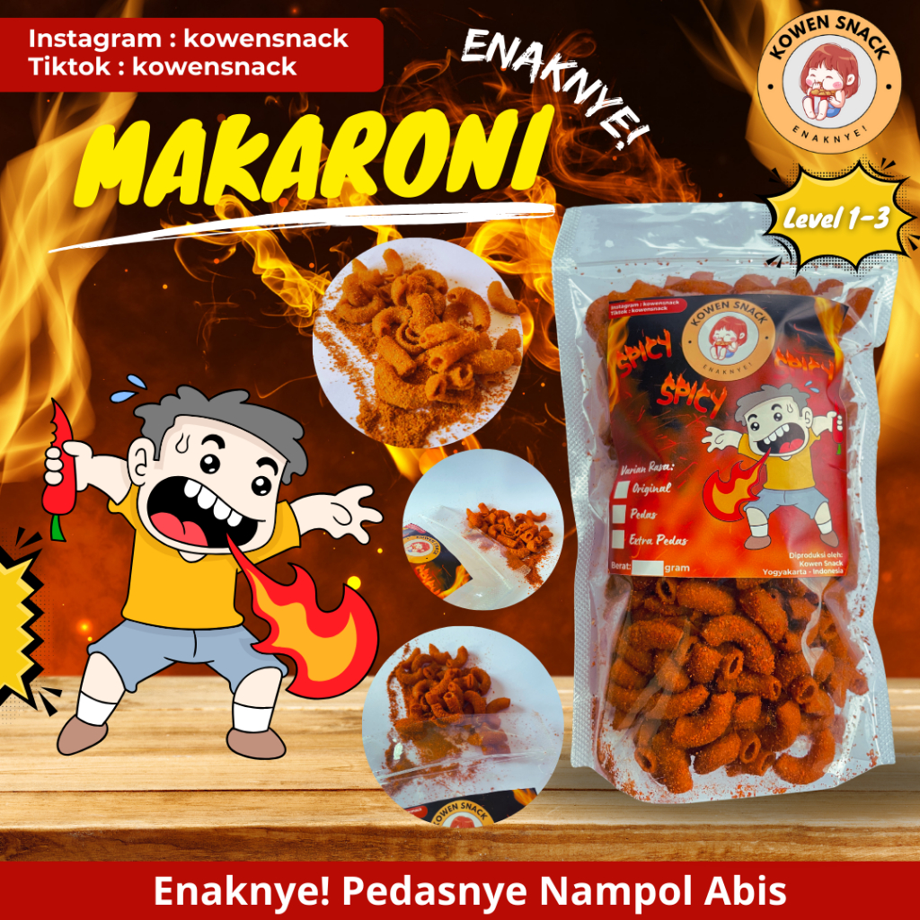 

Kowen Snack Makaroni Pedas/Ekstra Pedas/Original | Makaroni Bantet | Makaroni Jagung Bakar| Makaroni BBQ | Makaroni Level 123