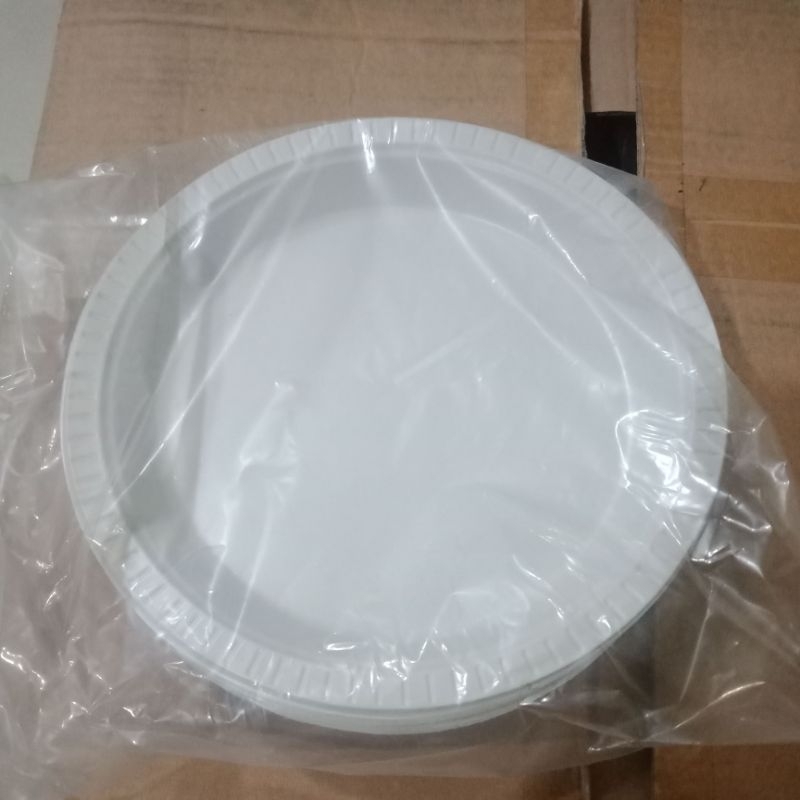 Piring Plastik Putih Susu isi 50