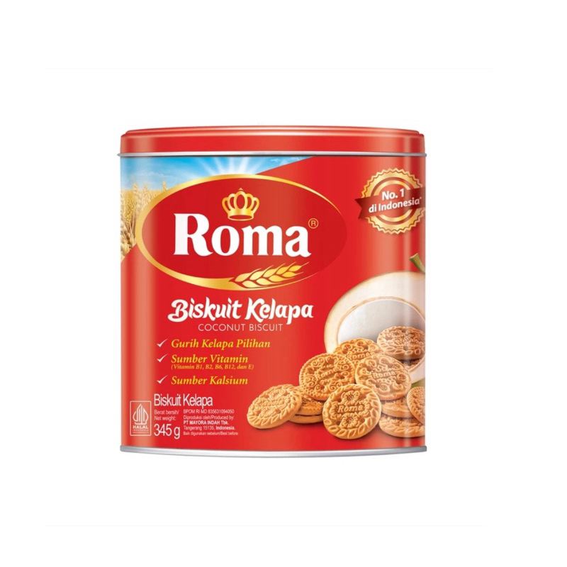 

Roma Biskuit Kelapa kalengCoconut Biscuit Kaleng 345 g/Roma coconut biskuit kelapa kaleng