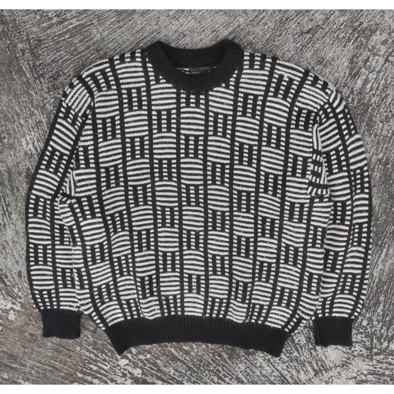 KNIT WEAR SWEATER CREWNECK SWEATSHIRT CARDIGAN OUTER BOXY Y2K SKENA RAJUT KEPANG WOOL VTG VINTAGE RA