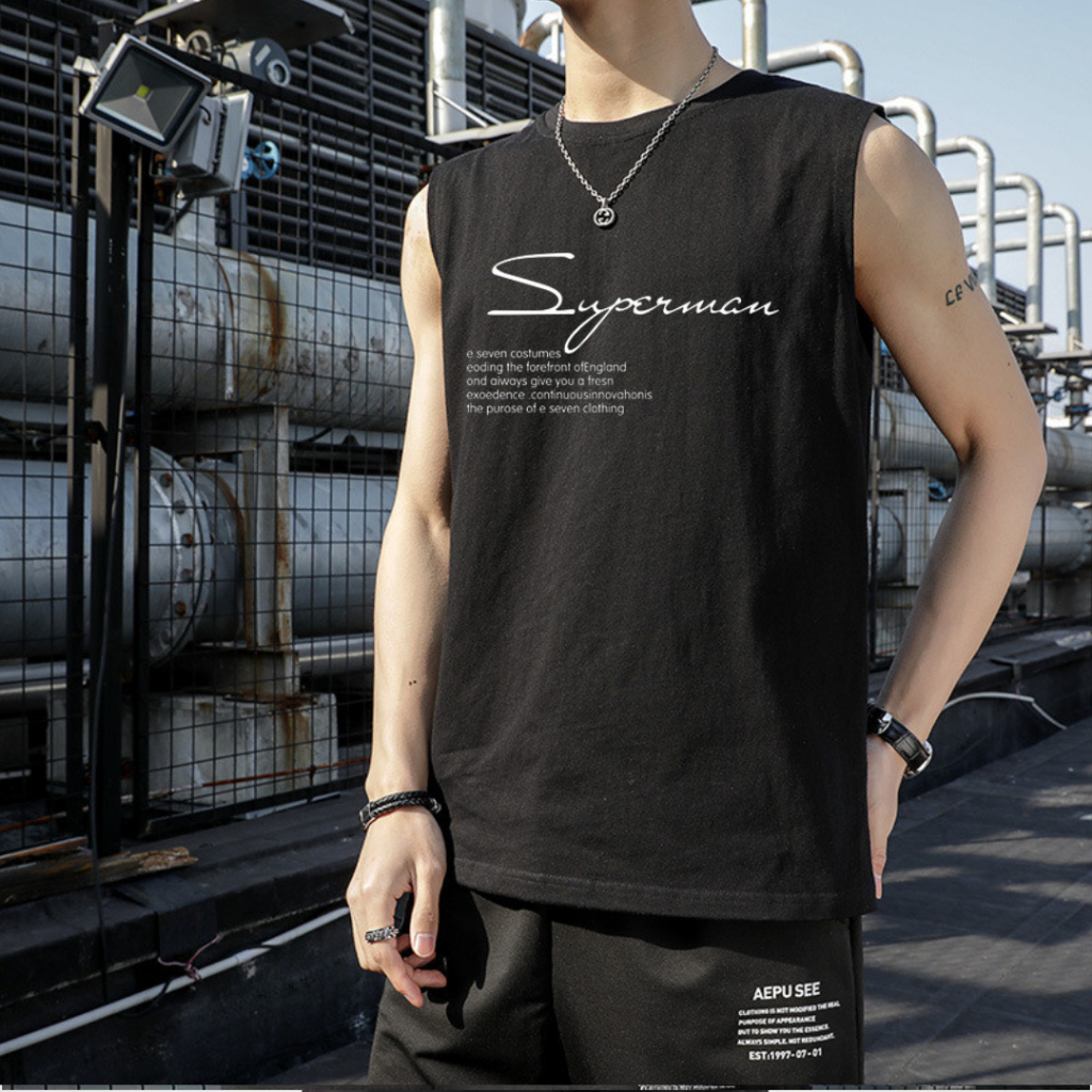 Singlet Pria Korean / Singlet Pria Dewasa Kekinian / Singlet Motif SUPERMAN / Singlet Keren Habis / 