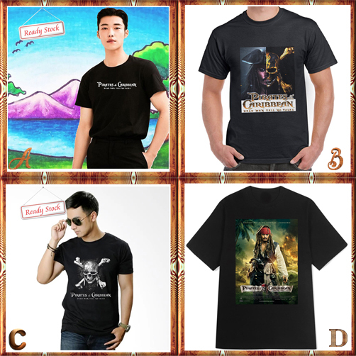 Kaos Vintage Pirates Of The Caribbean Tshirt Bahan 100% Cotton