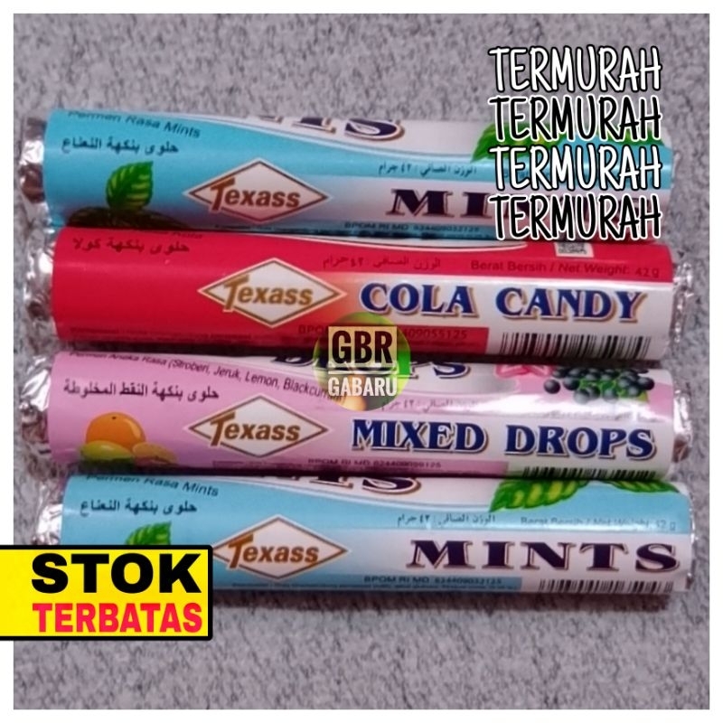 

(TERMURAH-GBR) Permen Texass Mints Cola Mix Random 42gr satuan