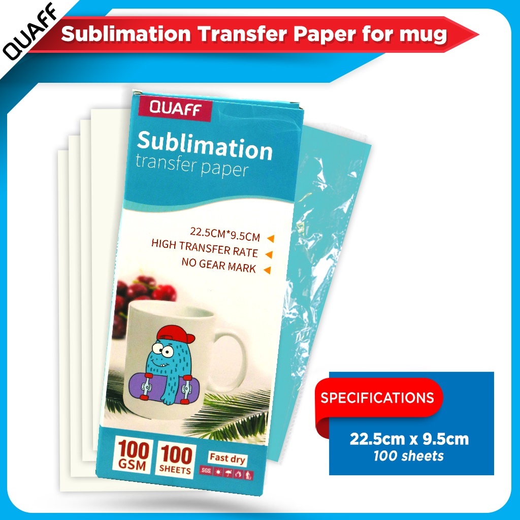 

Kertas Sublimasi 100gsm untuk Mug 100 lembar - Cepat Kering (22,5cm x 9,5cm)