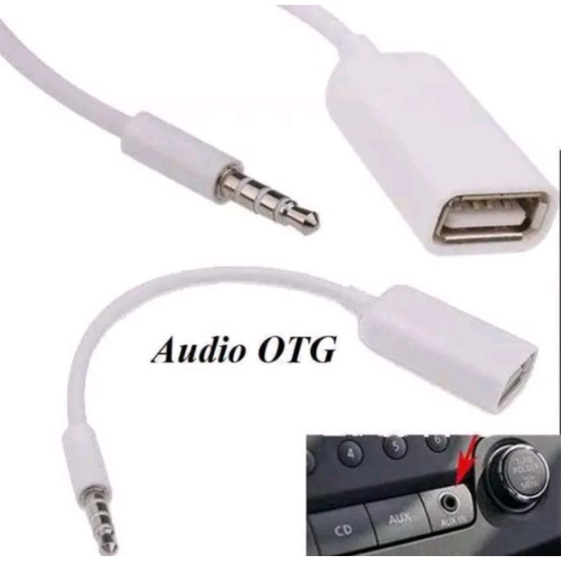kabel aux 3,5mm to usb kabel audio otg sambungan jack aux 3,5mm ke usb female