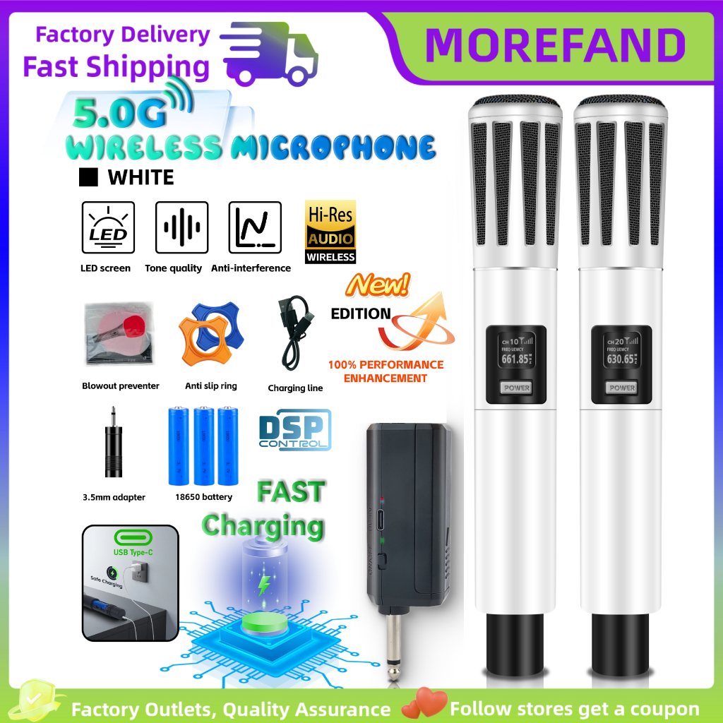 Mikrofon mic wireless Mikrofon bluetooth  UHF Mic Bluetooth Karaoke UHF Double Free Sarung Mic