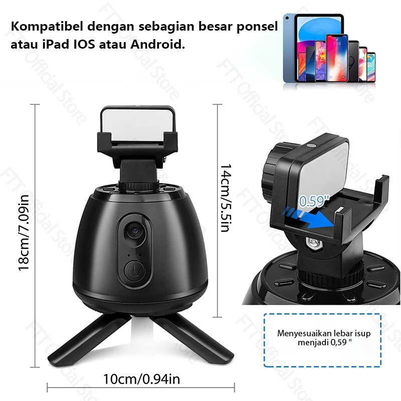 [BISA COD] FTT F4 Auto Face Tracking Gimbal Handphone Stabilizer 360° Gimbal Tripod with Remote Auto Tracking Phone Holder Kamera Penginderaan Sudut Lebar untuk Vlogging, TikTok, dan Streaming untuk IOS/ANDRIOD SISTEM-7