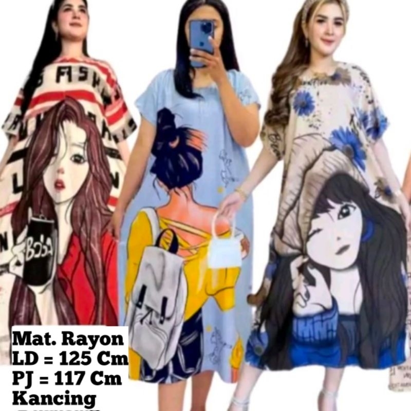 Daster Sofia Jumbo | Dress Sofia Rayon | Daster Sofia Aneka Motif