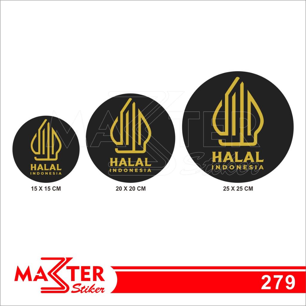 

279 - Stiker Halal, Logo Halal, Sticker Vinyl, Cutting, Premium, Tahan Air, Termurah, Bisa Custom