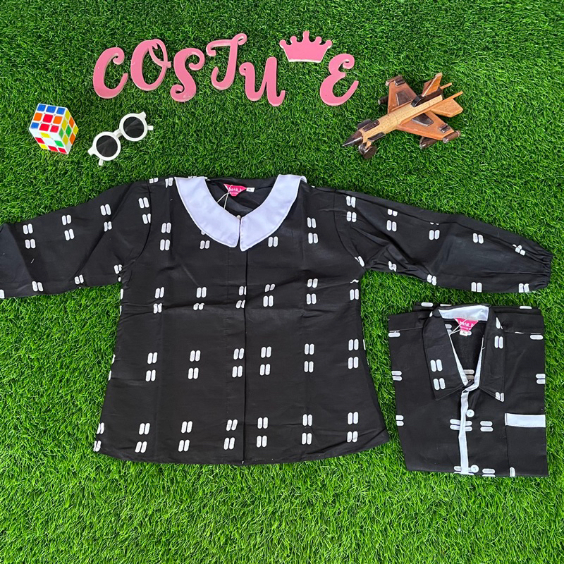 Batik Costume Couple Blouse Batik Anak Cewek Couple Kakak Cowok Kemeja Motif Jumputan Batang Rain Hi