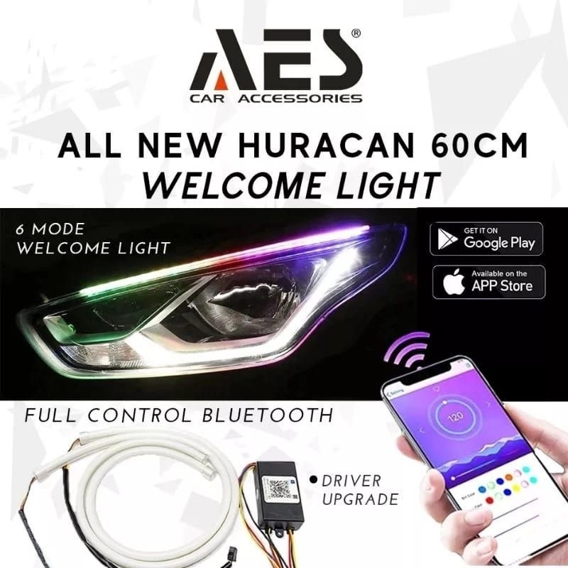 LAMPU ALIS HURACAN DRL ALIS RGB HURACAN SOFT LED 60 CM AES DAY RUNING LIGHT AES