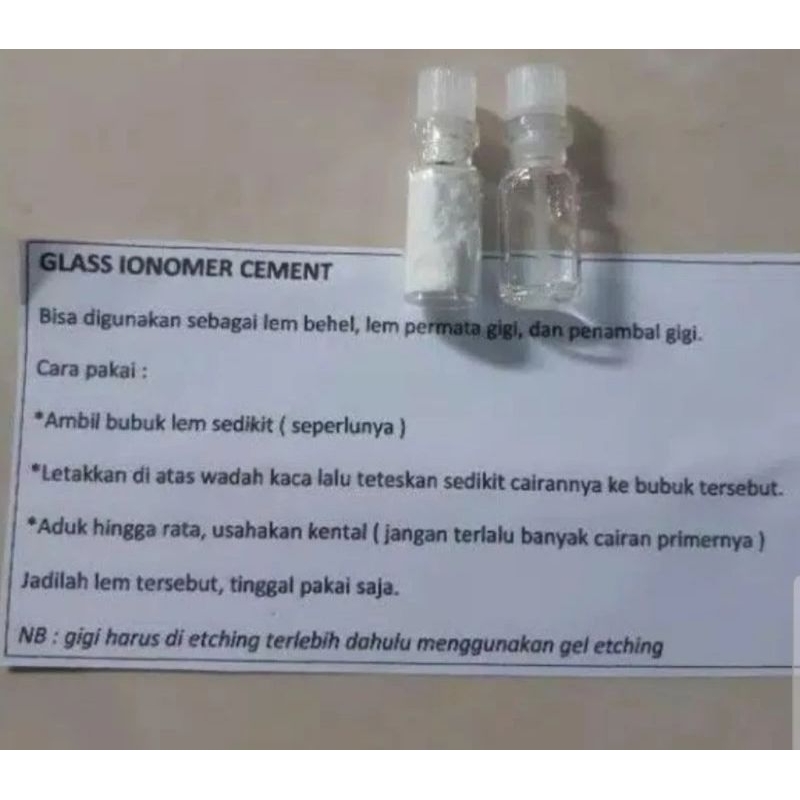 lem bubuk GIC lem behel pasang behel / diamond gigi / aksesoris gigi