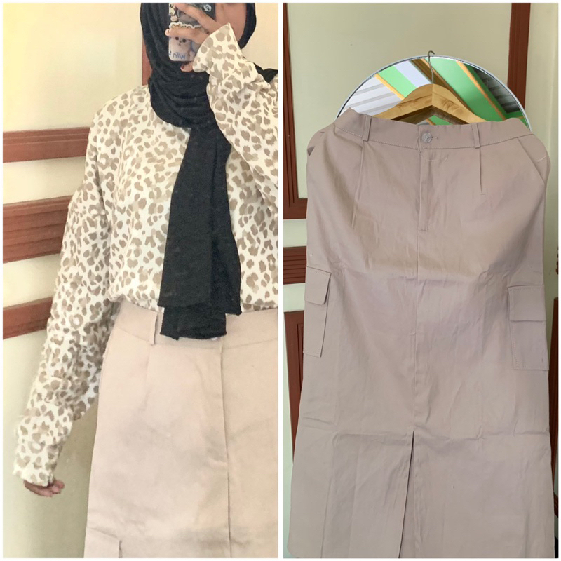 Alea skirt - Rok cargo slim-  fitting polos wanita