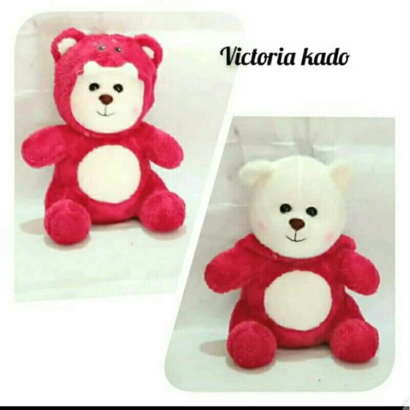 BONEKA TEDDY BEAR HOODIE LOTSO M