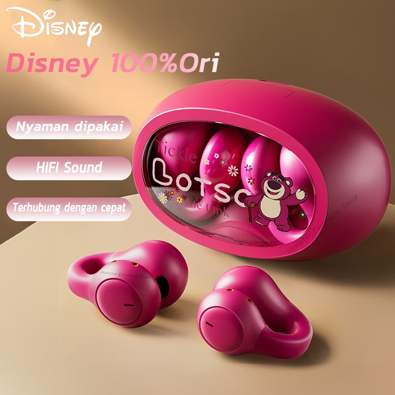 	 [Garansi 6 Bulan] Disney C25 Bluetooth Headset Nirkabel 5.3 Klip-Ear IPX5 Waterproof HiFi Stereo Sport Earphone	