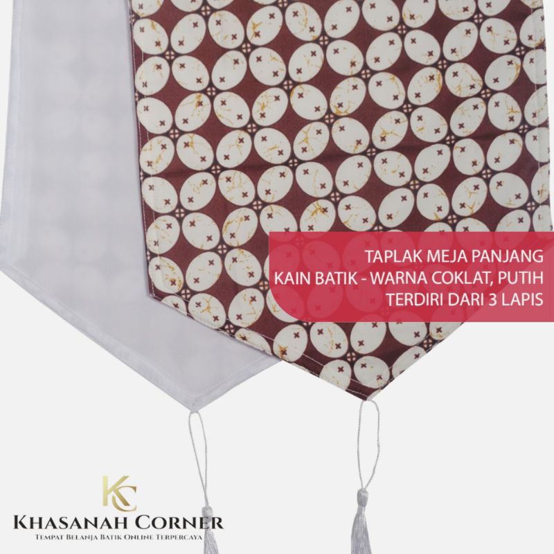 Taplak Meja Panjang 214x27 cm Runner Table Cloth Cover Persegi Kain Lurik Batik Tenun Katun Warna Co