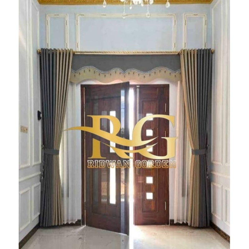 Gorden Blackout Poni Dalam | Kombinasi Warna Tirai Jendela Ruang Tamu & Hordeng Pintu Depan Mewah