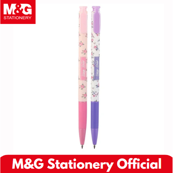 

M&G Retractable Ball Pen 2 Warna 0.5 mm Tinta Biru/PCS - Flower #ABP82774