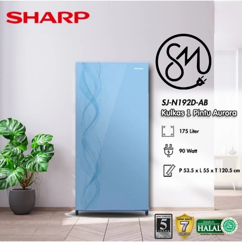 Kulkas Sharp 1 pintu SJ-N192D AB AP 192D SJN192D 175 Liter Kirei