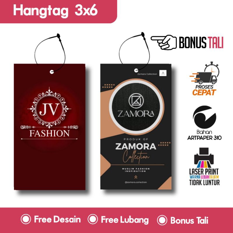 

Hang Tag Baju (FREE DESIGN) - Label Baju - Cetak Hangtag Baju - Label - Hangtag 3x6