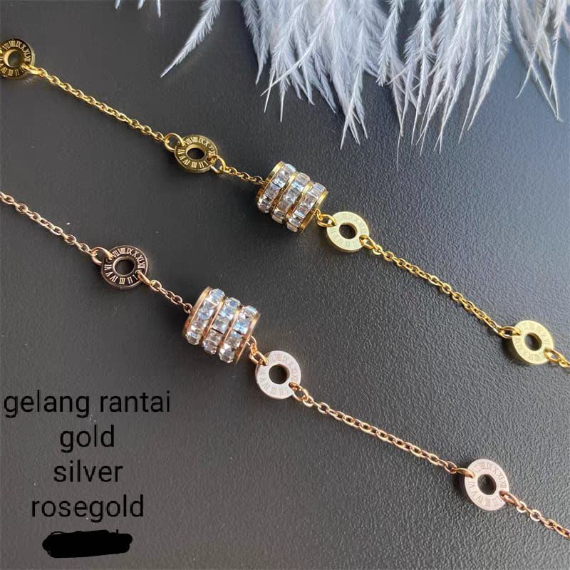 GELANG TITANIUM GELANG TABUNG PERMATA