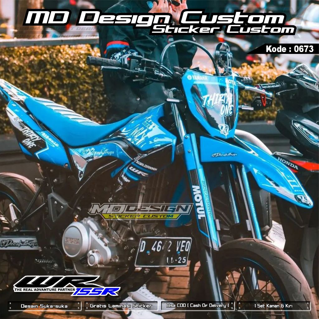 0673 Sticker Decal WR 155 Supermoto Full Body ( COD ) Premium - Bebas Request Desain - Stiker Varias