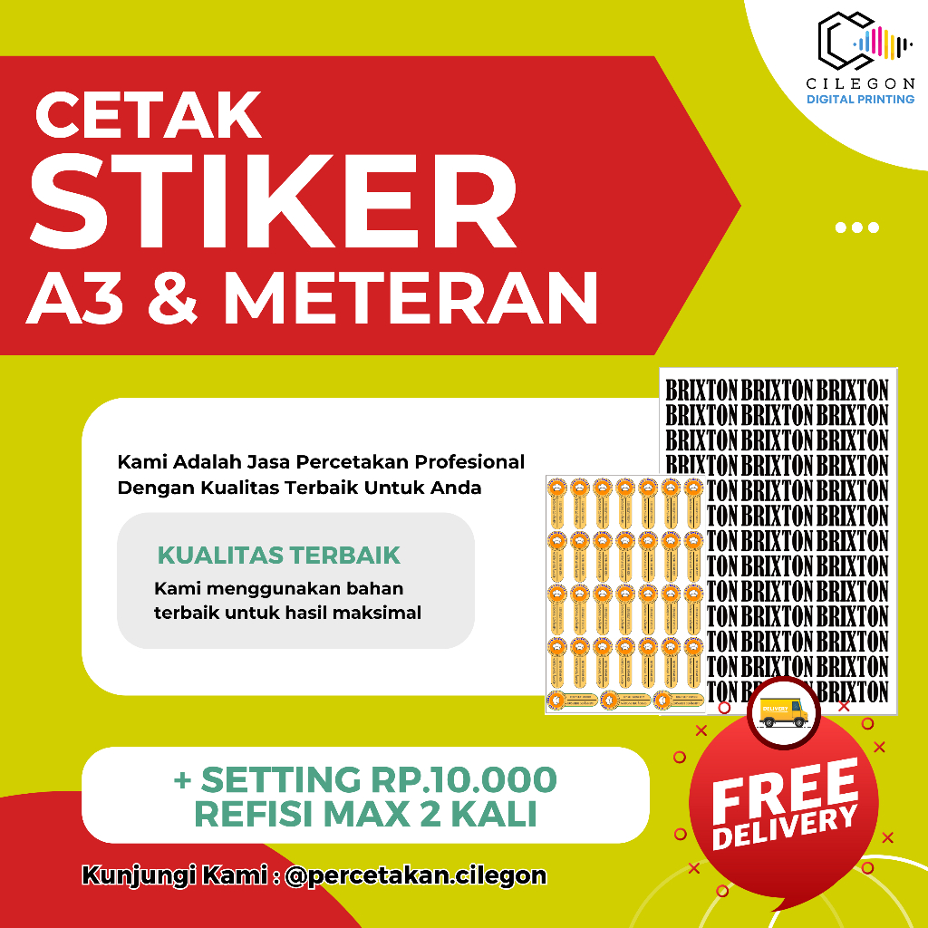 

Cetak Stiker A3 Murah