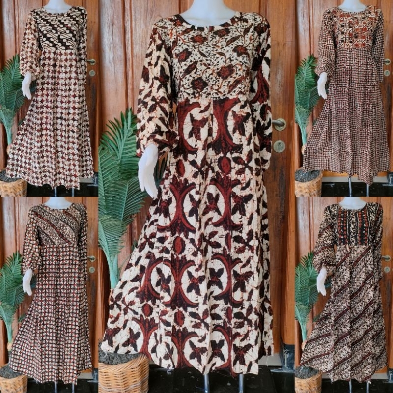 DASTER PUTRI DIANA LONGDRES MESSA BATIK TULIS BUSUI LENGAN PANJANG UKURAN XL