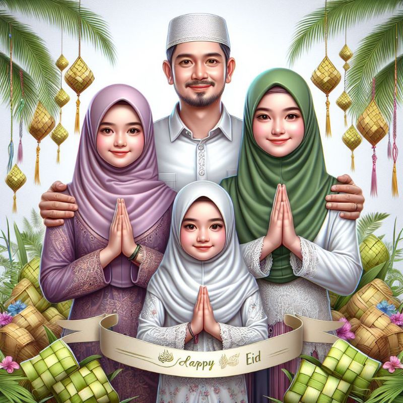 Jasa Karikatur keluarga 4 orang 1(paket)