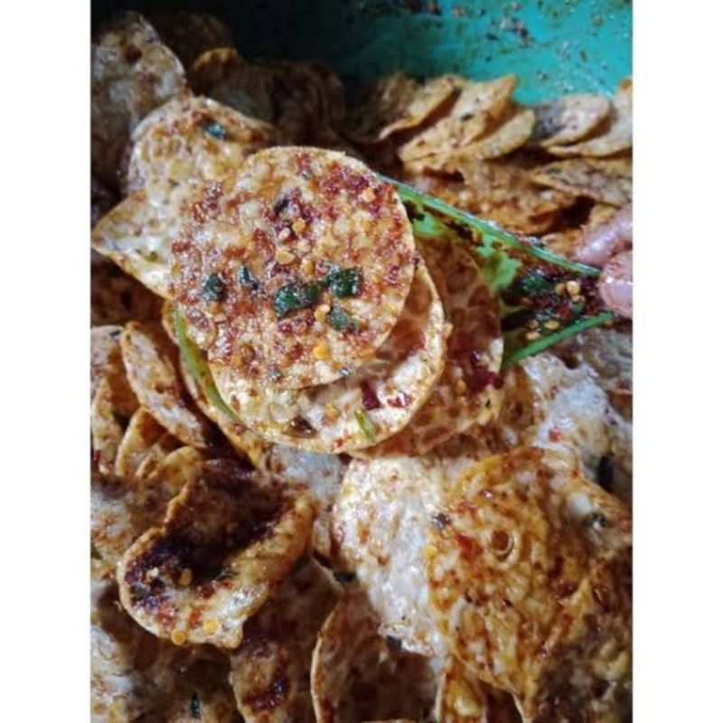 

Kripik Tempe Sagu Crispy Pedas 500Grm