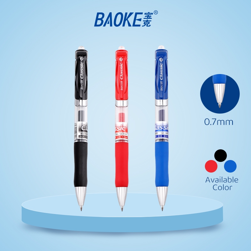 

BAOKE Pulpen Gel Cepat Kering 0.7mm dengan Pegangan Karet D35