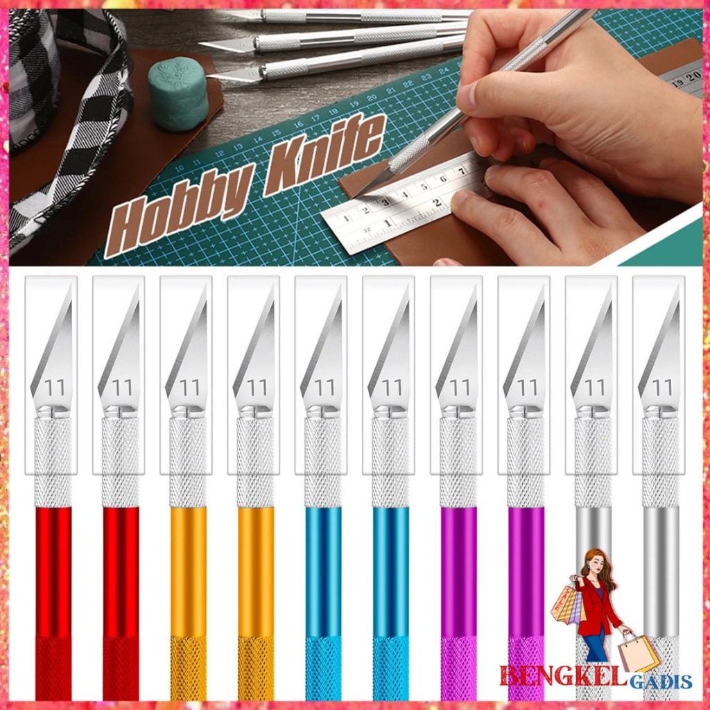 

BG Pisau Ukir Seni 5 isi Cutter Hobby Crafting Art Knife Metal Handle Blade Pisau Bonsai Sayat Ukir Pen Cutter Set Mata dan Gagang Art Knife