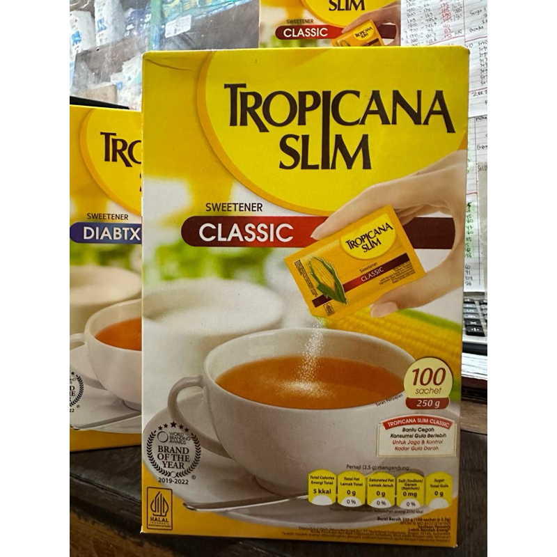 

Tropicana Slim Sweetner Clasic 250 gram (isi 100 Sachet)