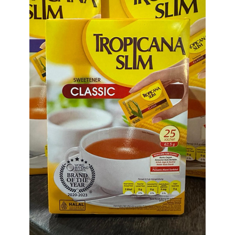 

Tropicana Slim Sweetner Classic 62,5 gram (isi 25 sachet)