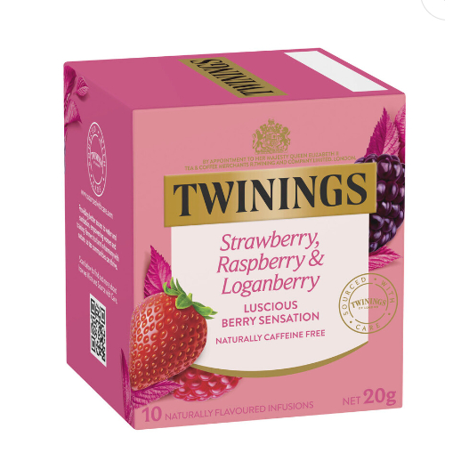 

Twining's Strawberry Raspberry & Loganberry Infusions Tea Bags | 10 Pack