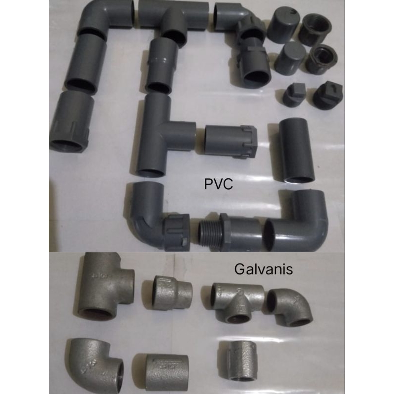 Fitting Sambungan Pipa Paralon PVC  1/2inch 3/4inch 1inch