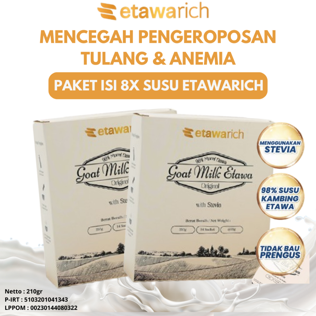 

ETAWARICH Paket Bundling 8Box Susu Herbal Mengobati Masalah Penyakit Tulang Nyeri Sendi