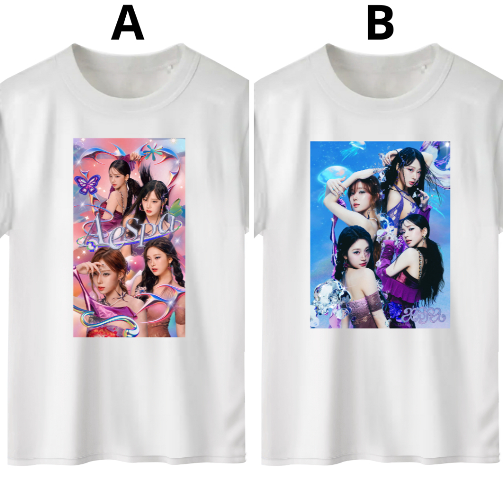Kaos aespa foto baju atasan oblong karina winter ningning giselle