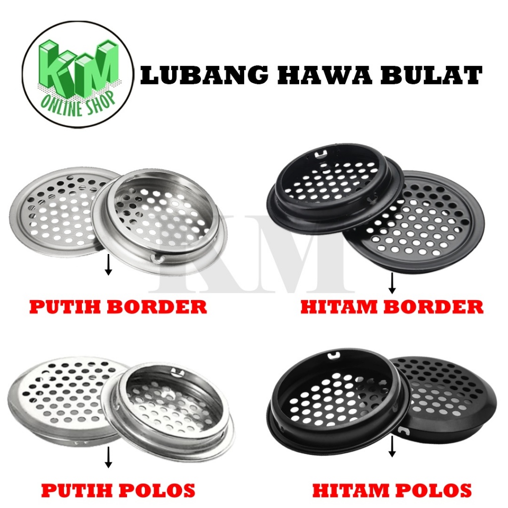 Saringan Hawa Stainless Bulat Lemari Kitchen Set Saringan Angin Dapur Ventilasi Udara Lubang Hawa