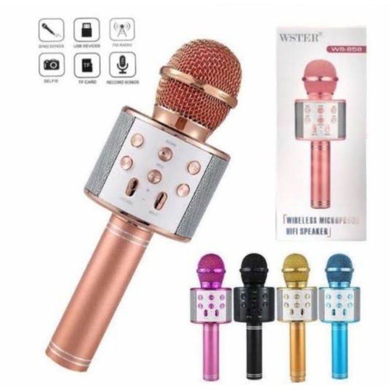 0WS 858 / 868 Speaker Mic Bluetooth Mic Karaoke  Microphone mic smule Murah Asesoris Elektronik Hp