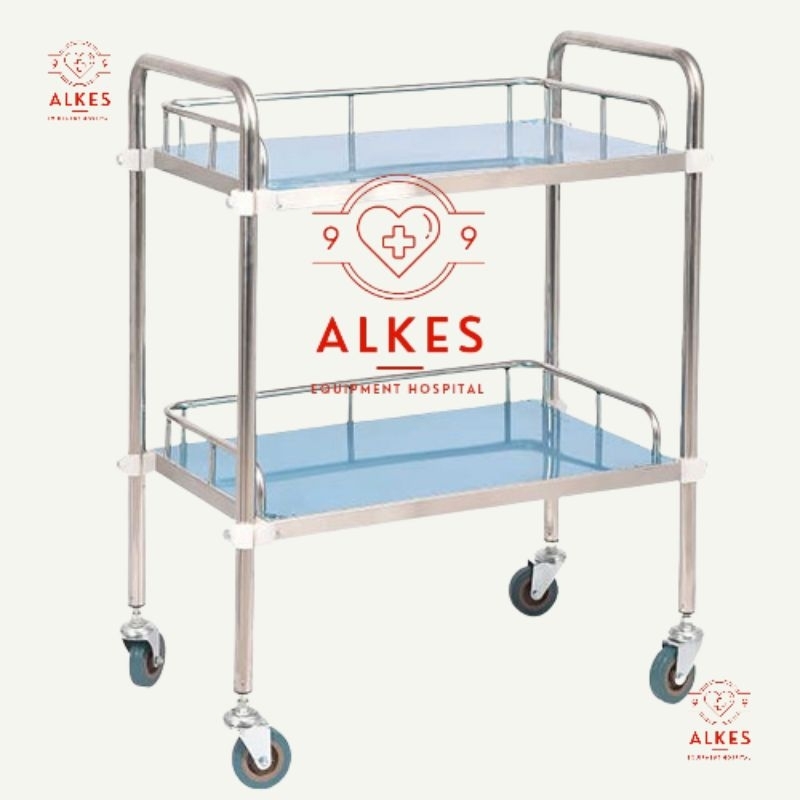 Trolley Instrument 2 Rack Stainless Steel