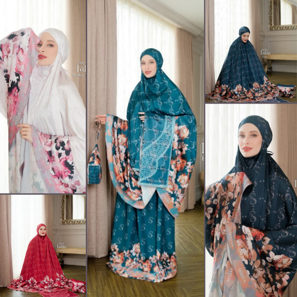Mukena Mewah Prayer Set Armani Silk Premium Motif Masya Syari Original Terbaru Talia Madenia Syari B