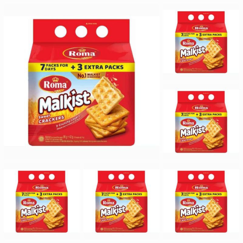 

Roma Malkist Biskuit Sweet Crackers 10 Sachet x 14 Gr