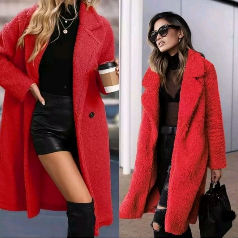 L*ft cherry jam jacket winter coat / O#uterknown red fuzzy winter coat jacket