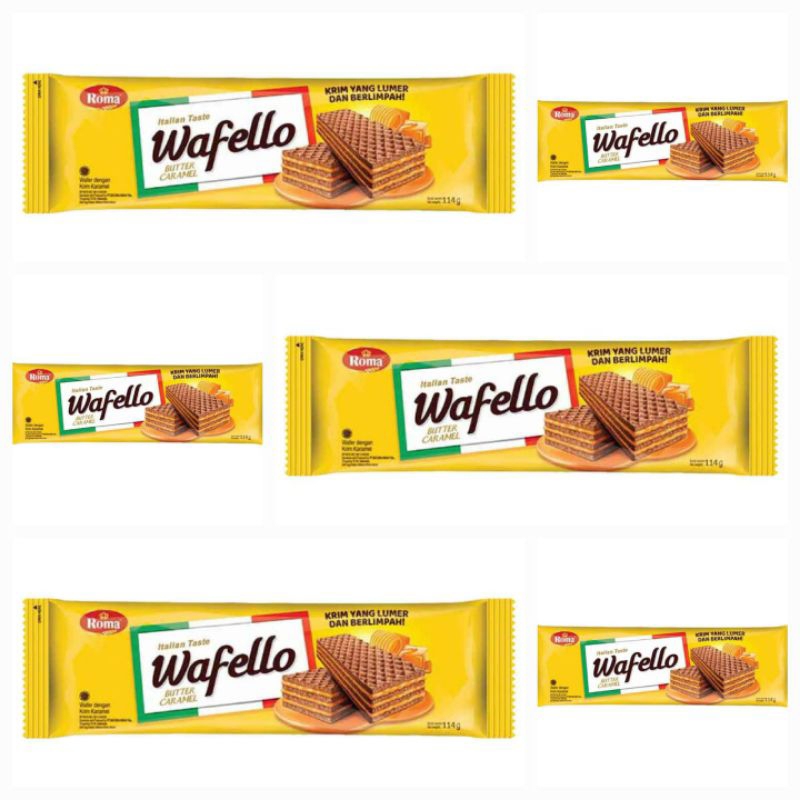 

Roma Wafello Italian Taste Butter Caramel Wafer Dengan Krim Karamel 114 Gr