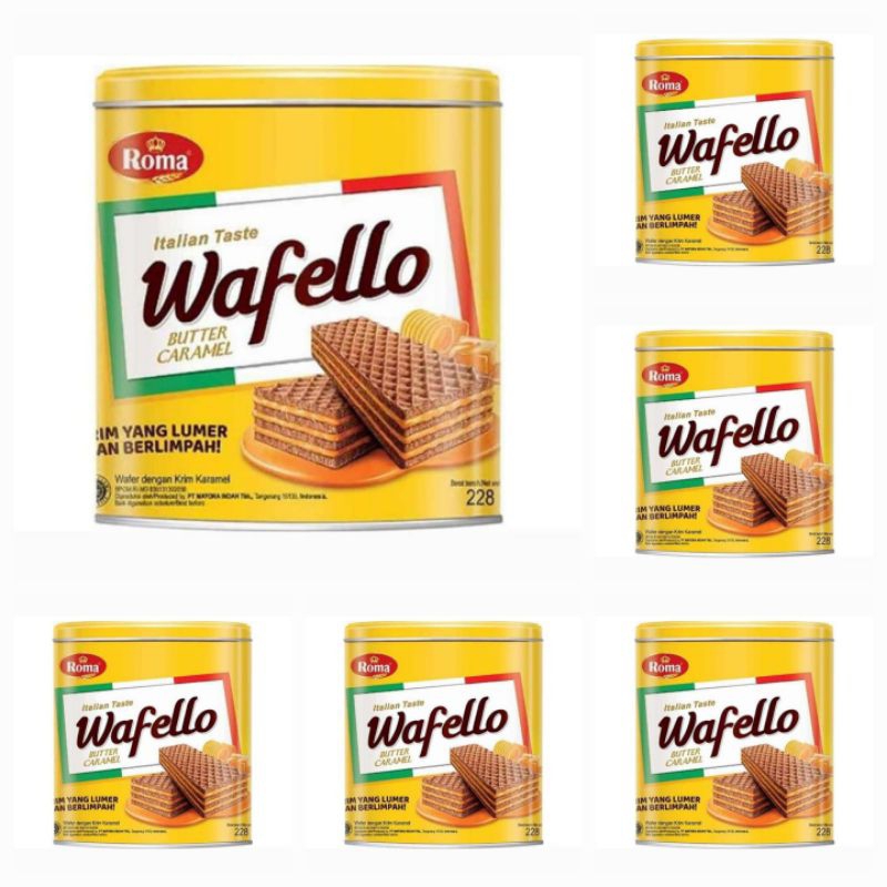 

Roma Wafello Italian Taste Butter Caramel Wafer Dengan Krim Karamel 228 Gr